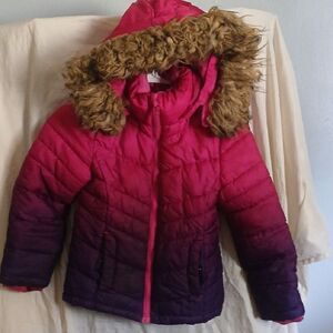 SO Kids Gradient Puffer Jacket - Pink and Purple